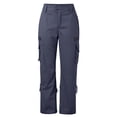 thumbnail image 1 of Travel Outfits Women Airport Women's Retro French Wide Leg Women's Pocket Casual Loose Straight Leg Work Pants Casual Womens Pants with Pockets Womens Straight Short Women Clothes Dress GY1 M, 1 of 4