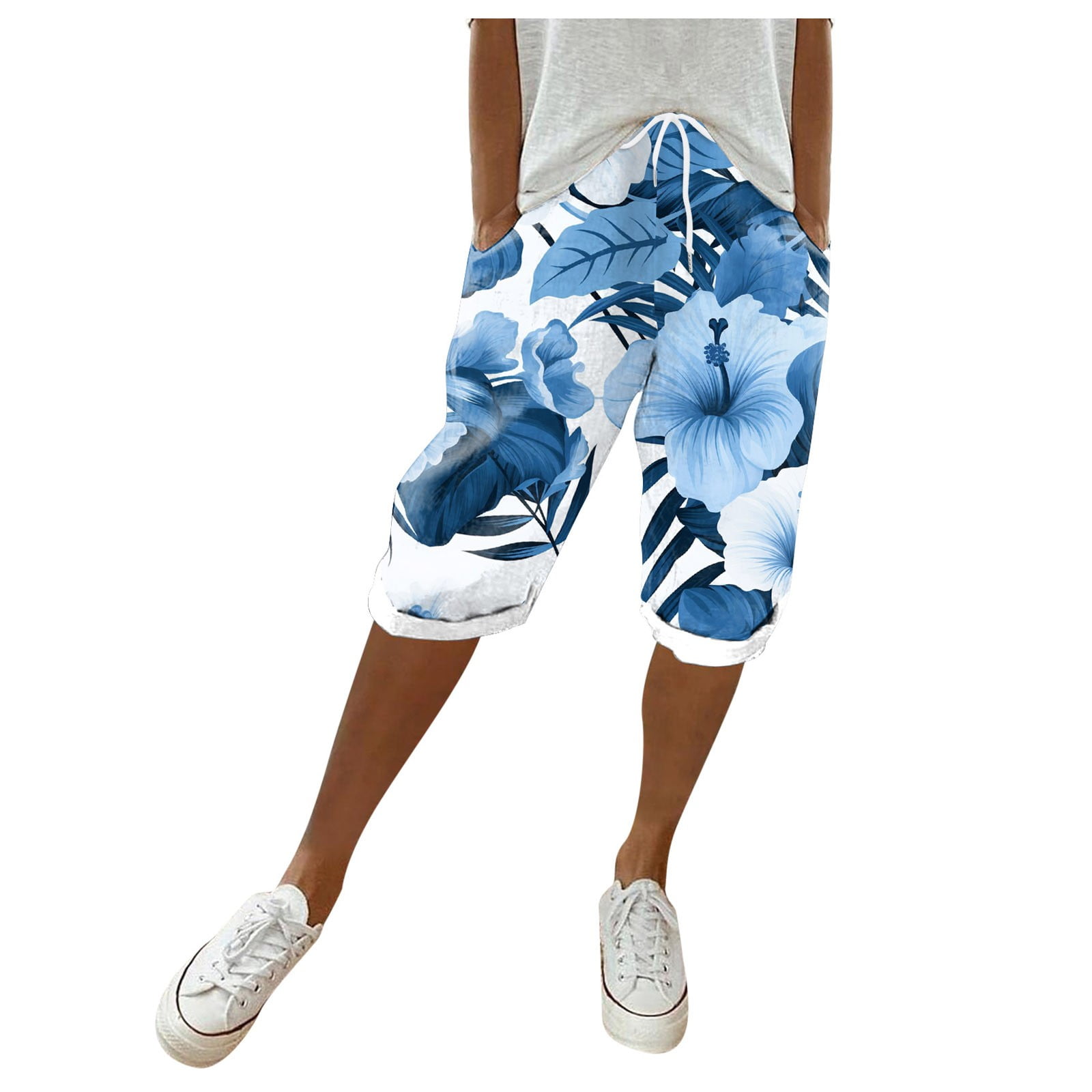 Women Zha Dyeing Color Pocket Casual Loose Pants, Vacation Women's Loose Casual Pants