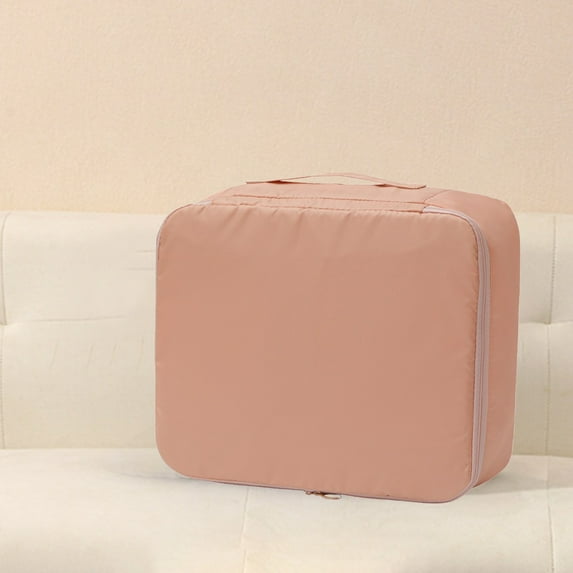 Travel Packing Cube Organizer Bag with Mesh Compartments, Large Capacity Twill Fabric Storage for Clothes, Shoes and Accessories in Suitcases