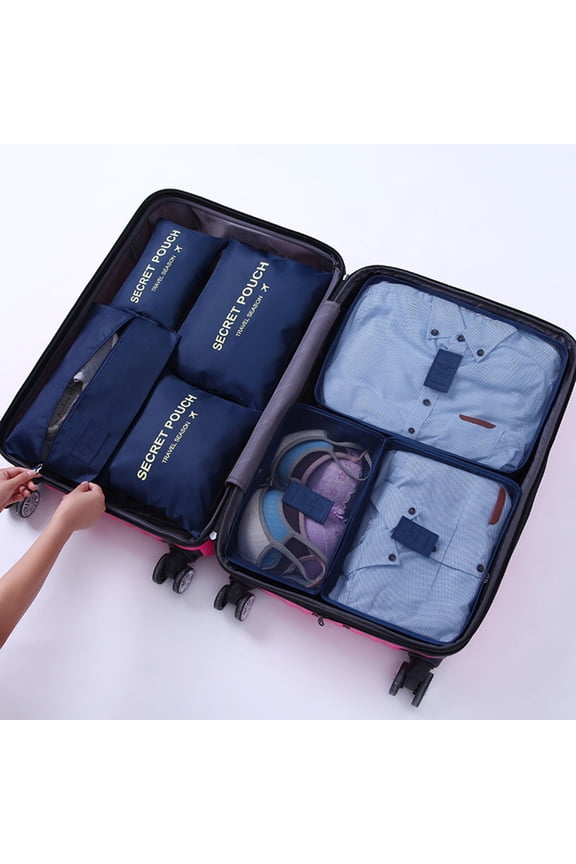 Travel Packing Cubes 7 Piece Set Large Capacity Luggage Organizer Bags for Clothing Sorting Portable Compression Storage Pouch for Suitcase Backpack Vacation Business Trip