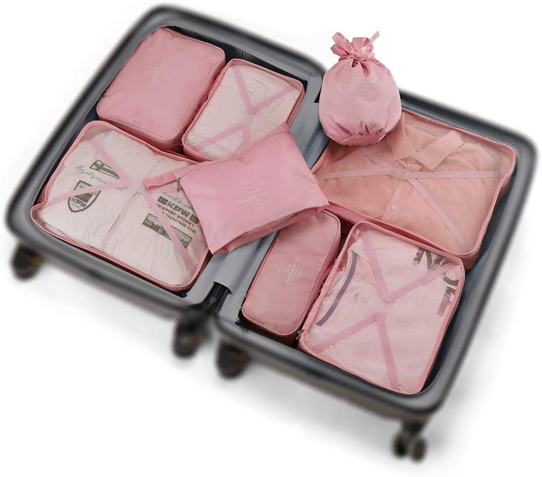 Travel Packing Cubes 8 count Set, Luggage Packing Organizers with Shoe Bag and Toiletry Bag