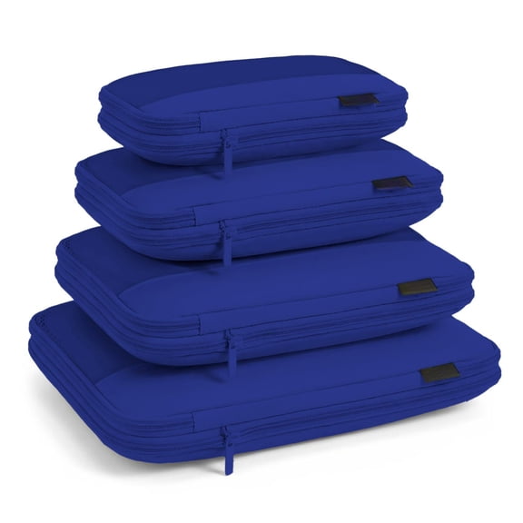 Travel Packing Cubes Blue 4 Pack For 3-7 Day Travel