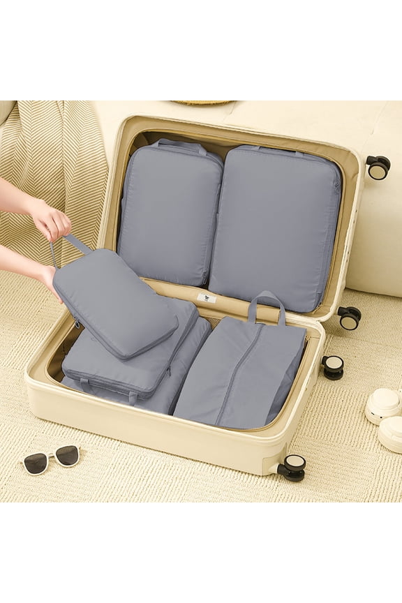 Travel Packing Cubes, Compression Packing Cubes 4 Pcs Set, Water Resistant Travel Storage with Double Layer Zipper for Business Travel, Luggage Space Saver for Weekend Getaway