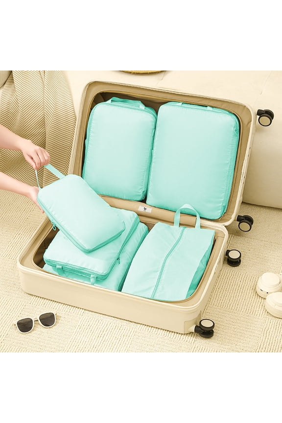 Travel Packing Cubes, Compression Packing Cubes 4 Pcs Set, Water Resistant Travel Storage with Double Layer Zipper for Business Travel, Luggage Space Saver for Weekend Getaway
