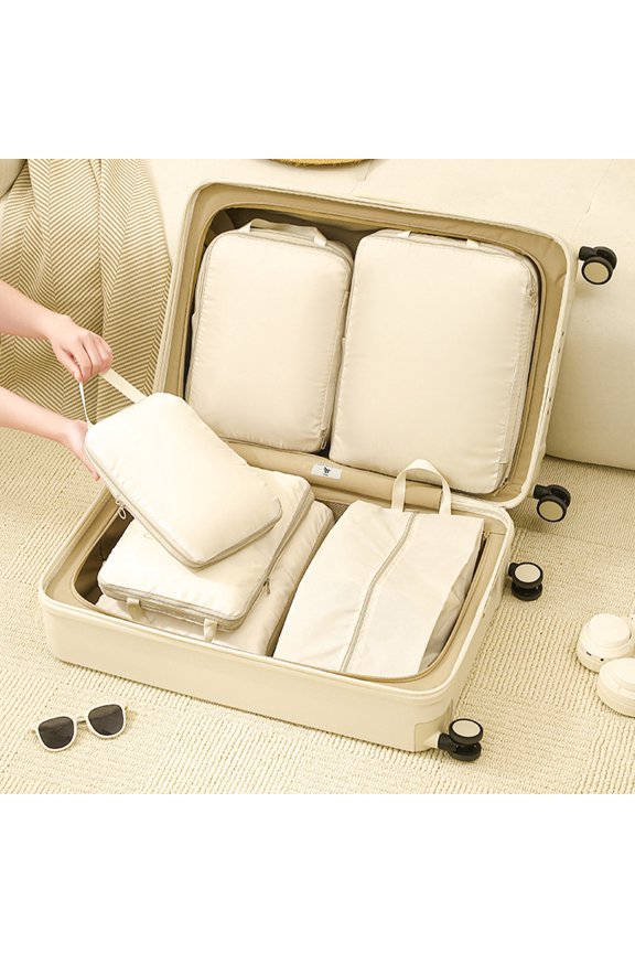 Travel Packing Cubes, Compression Packing Cubes 4 Pcs Set, Water Resistant Travel Storage with Double Layer Zipper for Business Travel, Luggage Space Saver for Weekend Getaway