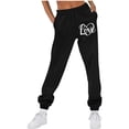 thumbnail image 1 of Travel Pants Fleece Sweat Pants for Womens Straight Legs Winter Sweatpants Ndbuld Women Casual Trousers And Trousers Plus Velvet Running Fitness Sports Pants Black XL, 1 of 8