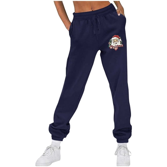 Travel Pants Fleece Sweat Pants for Womens Sweatpants Women Straight Legs Winter Sweatpants Ndbuld Women Casual Trousers And Trousers Plus Velvet Running Fitness Sports Pants Dark Blue 2XL