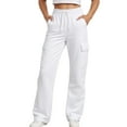 thumbnail image 1 of Travel Pants,Girls Solid Color Jogger Pants Kids Comfortable Athletic Casual Wear Soft Elastic Waist,Sweatpants,13-14 Years,Z03 White, 1 of 5