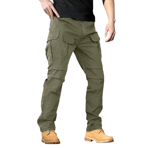 Travel Pants Men Slim Classic Stretch Cargo Pants Parachute Hiking Pants with Pockets Nylon Baggy Trousers
