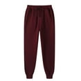thumbnail image 1 of Travel Pants Sweatpants for Women with Pockets Ndbuld Women Casual Trousers And Trousers Plus Velvet Thick Color Large Size Running Fitness Sports Pants Wine 5XL, 1 of 2