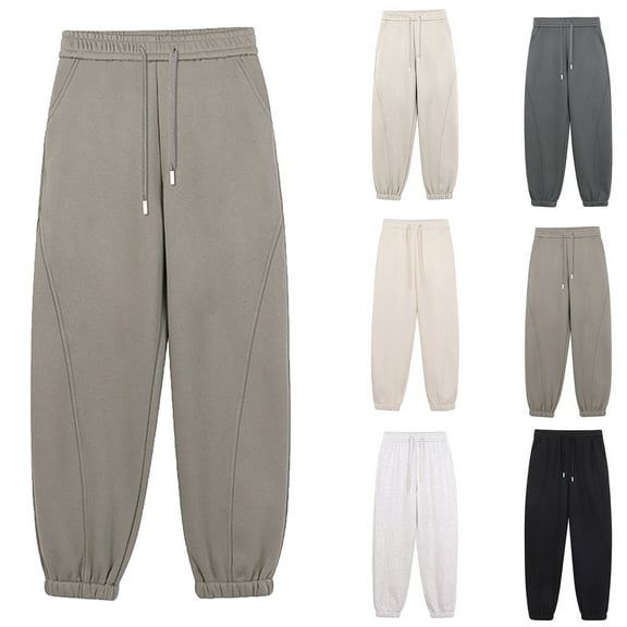 Travel Pants Sweatpants for Women with Pockets-Womens Joggers Ndbuld Leisure And Thick Sports Ankle Sweatpants Gray XL
