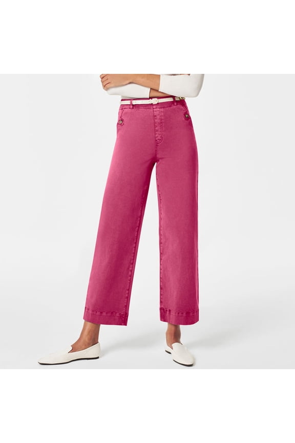 Travel Pants Women,Twill Cropped Wide Leg Pant Plus Size Wide Leg Petite Crop Trousers Stretch Capri Jeans Ankle Denim Pants Women,Hiking Pants Women(Size:M)