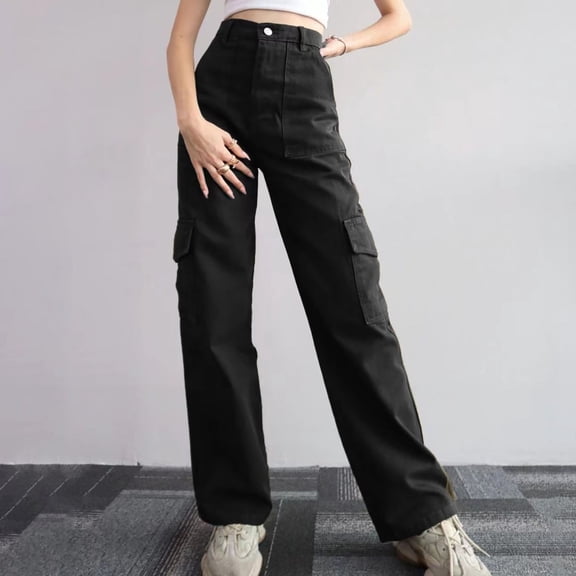 Travel Pants Women,Women's Wear Multi Waist Three Pocket Trousers Waist Cargo Pants Casual Pants,Levi Jeans for Women,Hiking Pants Women(Size:S)