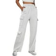 Travel Pants Women,Womens Cargo Sweatpants Wide Leg Fleece Lined Pants