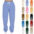 thumbnail image 1 of Travel Pants Womens Sweatpants 2025 Ndbuld Women's Casual Loose Sports Sweatpants Ankle Trousers Gradient Fleece Pants Blue 2XL, 1 of 8