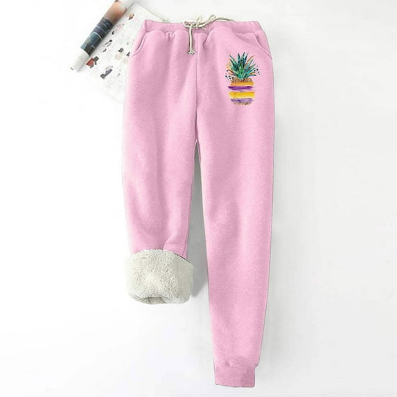 Travel Pants Womens Wide Leg Sweatpants High Waisted Baggy Lounge Pants Ndbuld Women's Solid Color Fleece Pockets Plus-Size Bandage Elastic Waist Wei Pants Casual Harun Leggings Pink XL