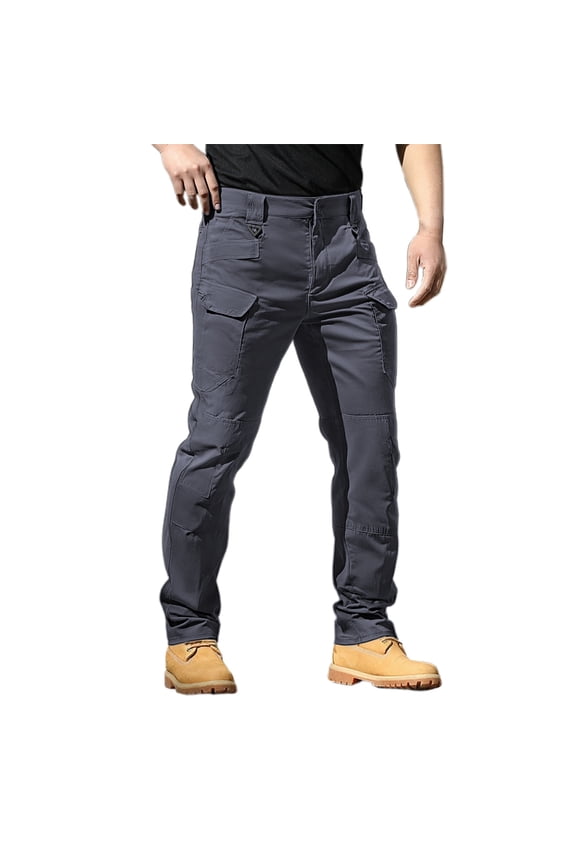 Travel Pants for Men Long Regular Fit Water Resistant Cargo Pants Breathable Nylon Baggy Pants Multi-Pocket