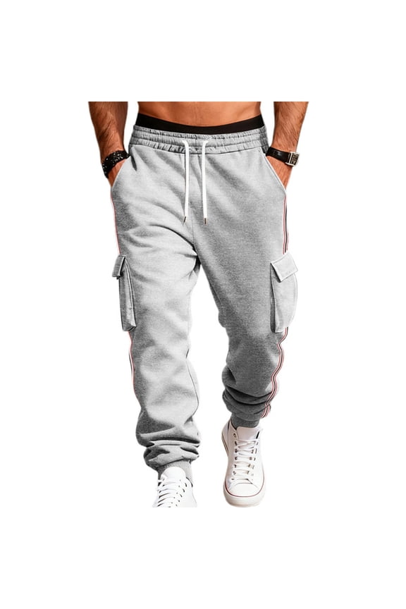 Travel Pants for Men Wide Leg Water Resistant Cargo Pants Elastic Waist Baggy Pants for All Seasons