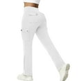 thumbnail image 1 of Travel Pants for Women Sevevn Solid Elastic Waist Pocket Cropped Pants Casual Stretchy Stylish Pants For Spring Summer Women's Clothing White S, 1 of 9