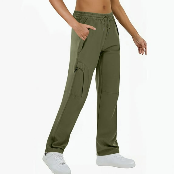 Travel Pants for Women Sevevn Women Outdoor Hiking And Mountaineering Pants Waterproof Pants Multi Pocket Casual Sports Pants Green M