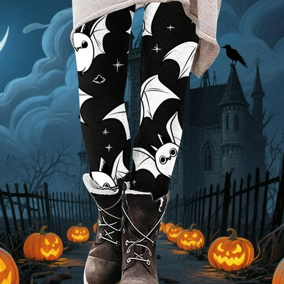 Travel Pants for Women Sevevn Womens Halloween Fashion Print Leggings Yoga Casual Pants Multicolor L