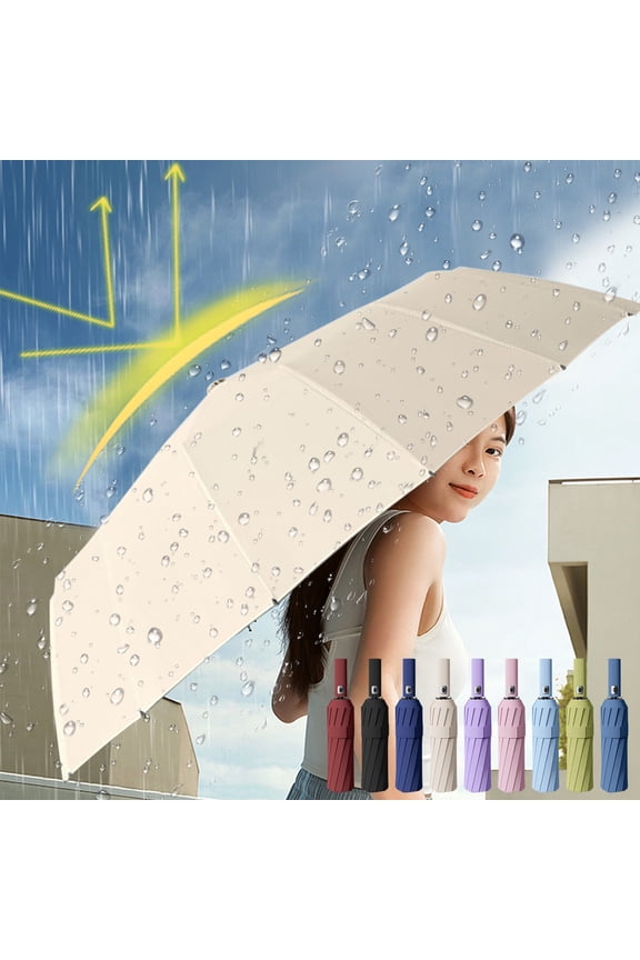 Travel Parasol Umbrella Rotatable Auto Open Close 24-Rib Windproof UV Sun Rain Compact 12.6in for Men Women by MPOISVA