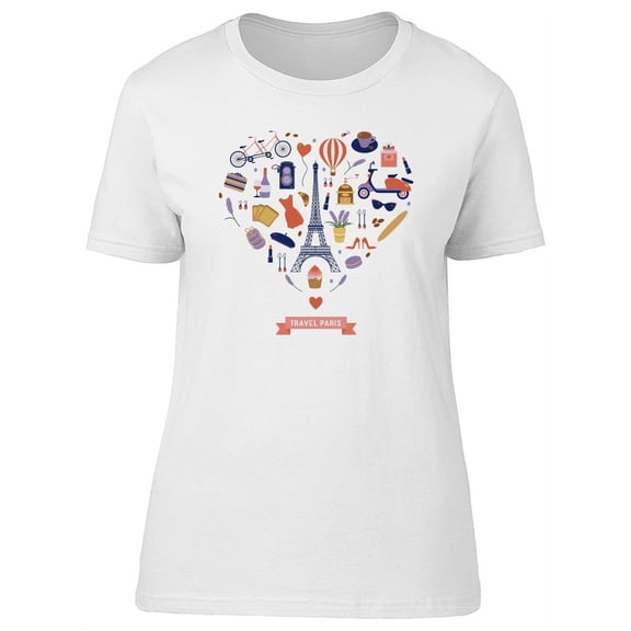 Travel Paris Doodles T-Shirt Women -Image by Shutterstock, Female Small