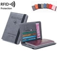 thumbnail image 1 of Travel Passport Holder Wallet Holder RFID Blocking Leather Card Case Cover, 1 of 10