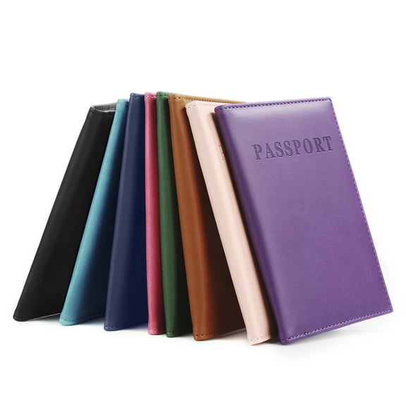 Travel Passport ID Card Cover Holder Case Faux Leather Protector Skin Organizer,Black