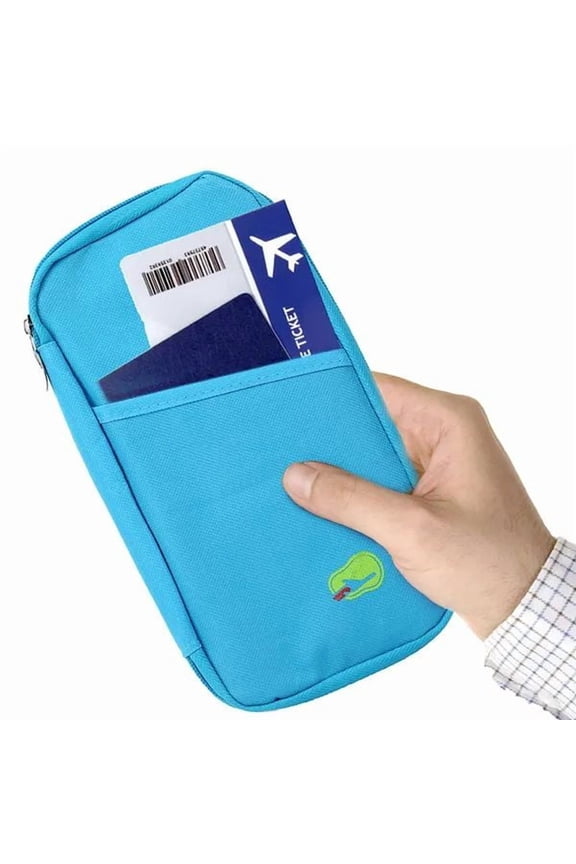 Travel Passport Wallet with 12 Card Slots - Waterproof Document Organizer Holder for ID, Credit Cards, Tickets, Phone & Essentials - Secure RFID Blocking Family Travel Pouch