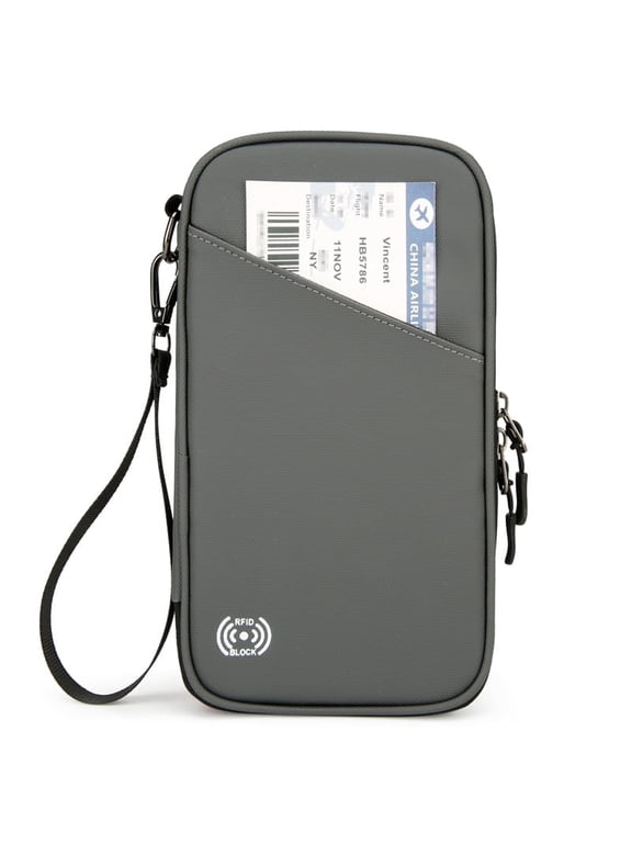 Travel Passport Wallet, RFID Blocking Waterproof Document Holder, Family Travel Card Bag