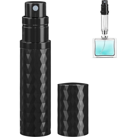 Travel Perfume Atomizer Bottle Refillable - 5ml Leakproof Fragrances Perfume Atomizer, Portable Perfume Sprayer, Perfume Refillable Bottle for Traveling (Black)