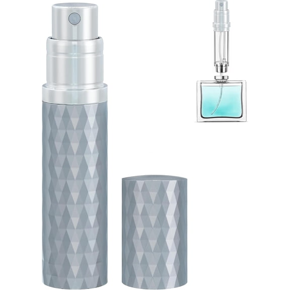 Travel Perfume Atomizer Bottle Refillable - 5ml Leakproof Fragrances Perfume Atomizer, Portable Perfume Sprayer, Perfume Refillable Bottle for Traveling (Gray)