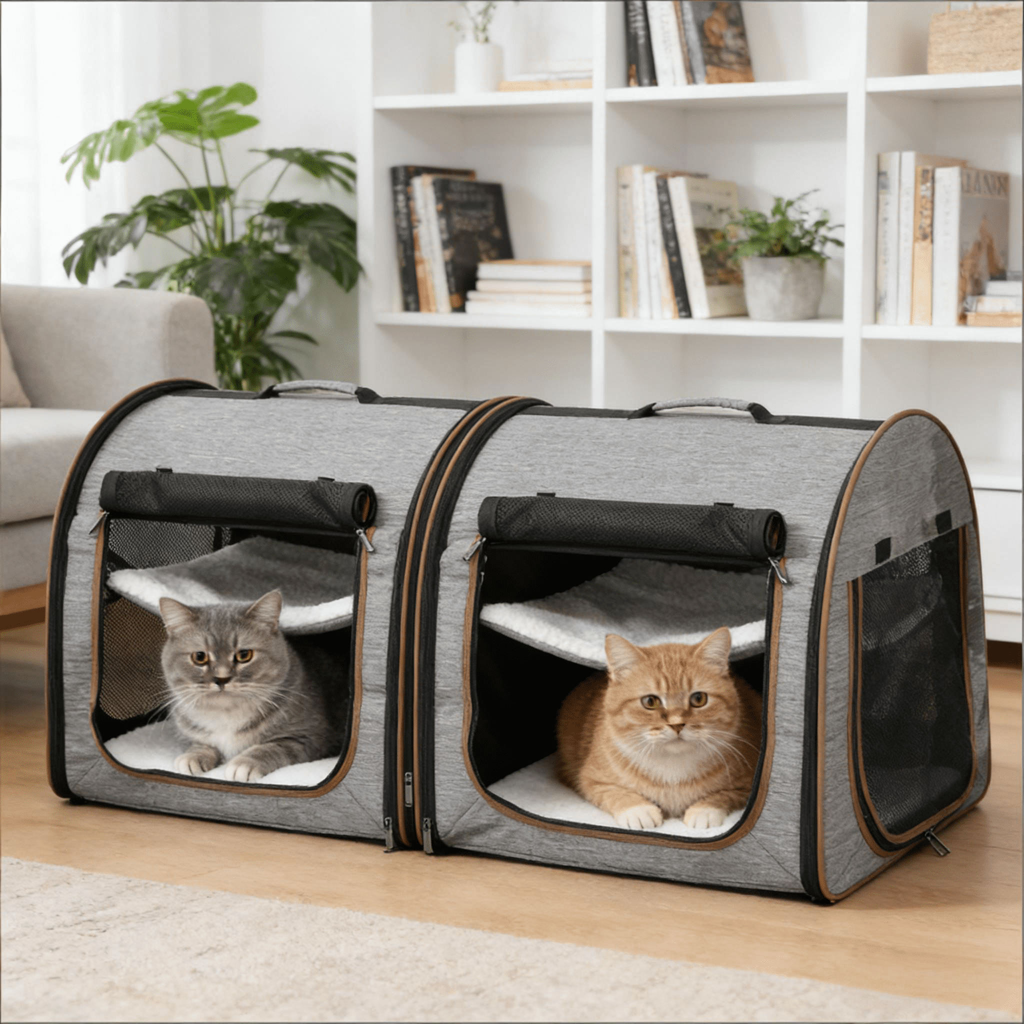 Travel Pet Crate,Portable Soft-Sided Cat Carrier Bag