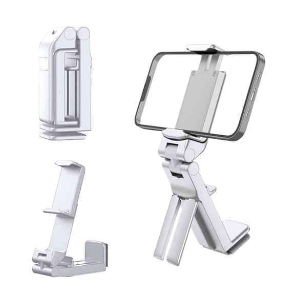 Travel Phone Holder, Universal 360 Degree Rotation and Foldable Design, with Sturdy Spring Grip for Airplane Desk Tray, Car, and Home, Portable and Secure Mount for Smartphones