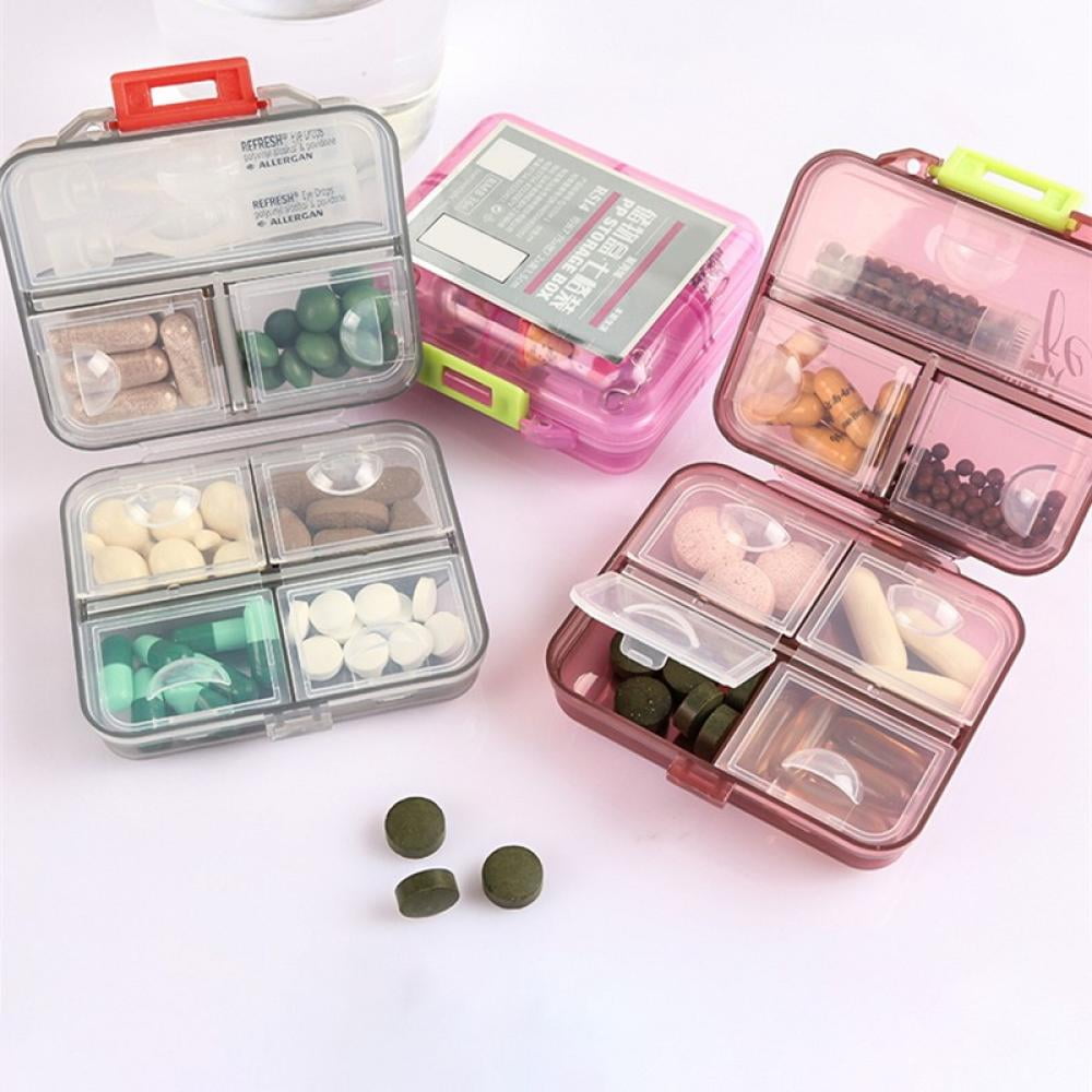 24/7 MEDICASE Danish Design Pill Box for 7 Days - Small Size Day Dispensers with 4 Compartments. Discreet and Stylish Pill Box in Scandinavian Trend