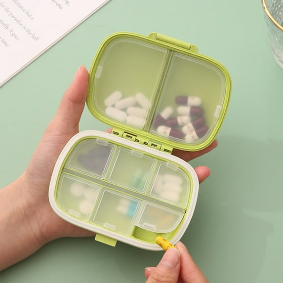 Travel Pill Organizer, 2 Compartments Portable Pill Case, Daily Pill Box to Hold Vitamins, Small Pill Container for Pocket Purse Medicine Organizer