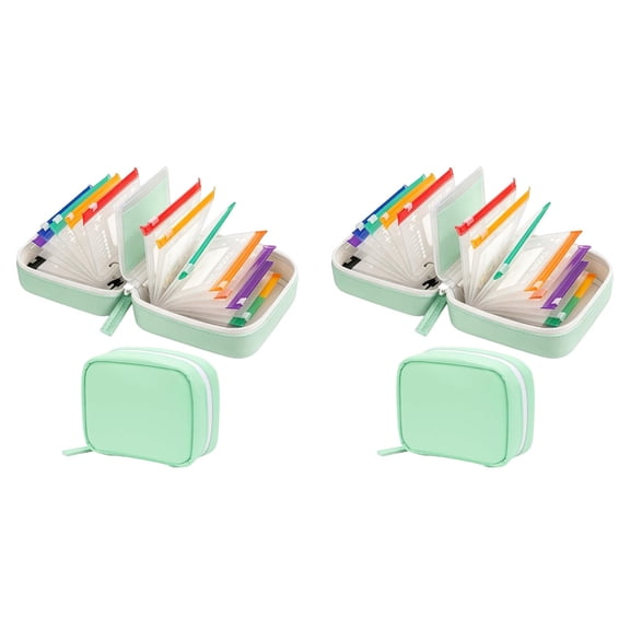Travel Pill Organizer 2 Pack, Waterproof Medicine Organizer with 14 Reusable Zipper Bags & Storage Case for Vitamins, Prescriptions & Travel