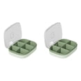 thumbnail image 1 of Travel Pill Organizer - Airtight Medicine Case for Traveling Portable Pharmacy Box, Vitamin Container 4 or 6 Compartment Supplement Medication Holder Large Capacity Daily,Green-2pcs(6), 1 of 8