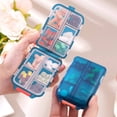 thumbnail image 1 of Travel Pill Organizer Box, 10 Compartments Portable Mini Pill Case, Daily Medication Organizer Storage Pill Container for Pocket(Blue), 1 of 8