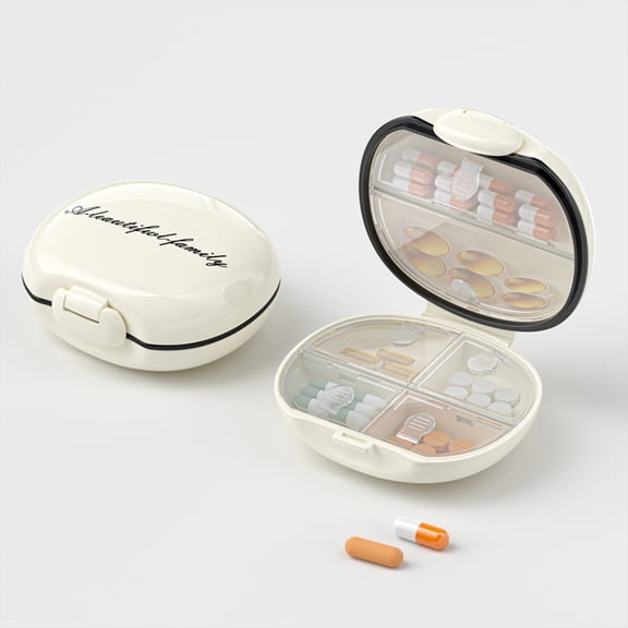 Travel Pill Organizer Guozer Pill Box Pill Case Rotary Pill Box Daily Medicine Case Storage Dispenser Organizer