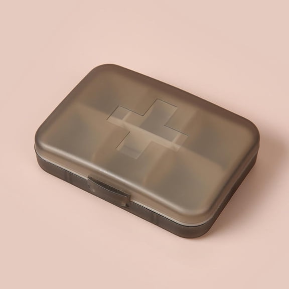 Travel Pill Organizer, Portable Pill Case, 6 Compartments Daily Pill Organizer Small Pill Box for Pocket Purse Portable Weekly Pill Box Container for Medicine Vitamin Black