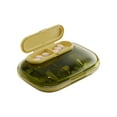 thumbnail image 1 of Travel Pill Organizer, Weekly Pill Box, Portable Pill Dispenser, Large Daily Pill Case for Vitamin, Medicine, Fish Oil/Supplements Flip Design 6 Compartments (Green), 1 of 3