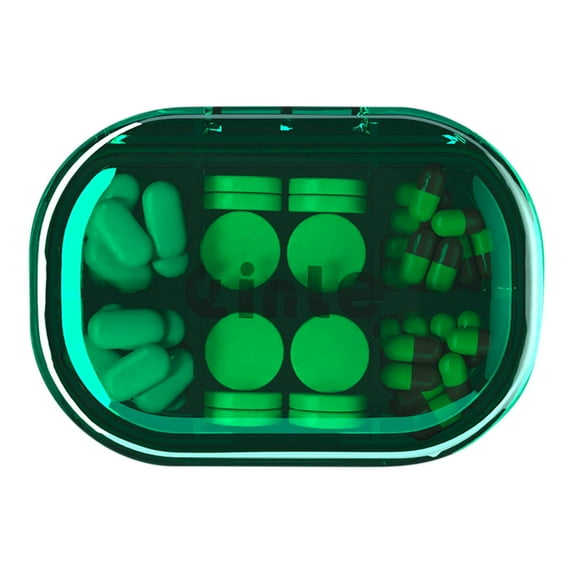 Travel Pill Organizer, Weekly Pill Box, Portable Pill Dispenser, Large Daily Pill Case for Vitamin, Medicine, Fish Oil/Supplements Flip Design 8 Compartments (D)