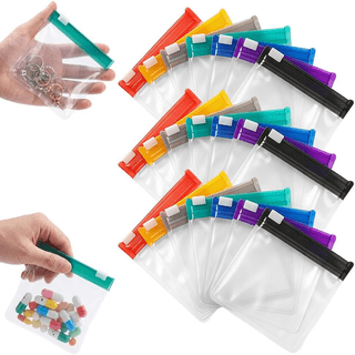 Travel Pill Pouch Organizer, Self-Sealing Reusable Medicine Bags with Waterproof Zipper, Small Pouches for Pills Vitamins and More