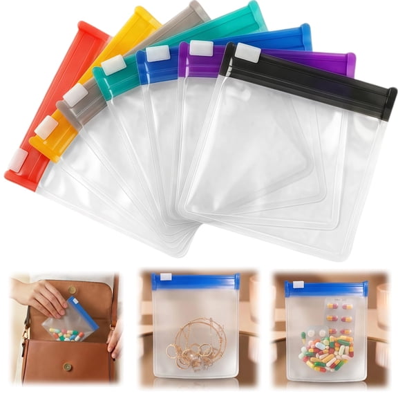 Travel Pill Pouches Clear Self Sealing Zipper Medicine Storage Bags for Vitamins Supplements Small Items