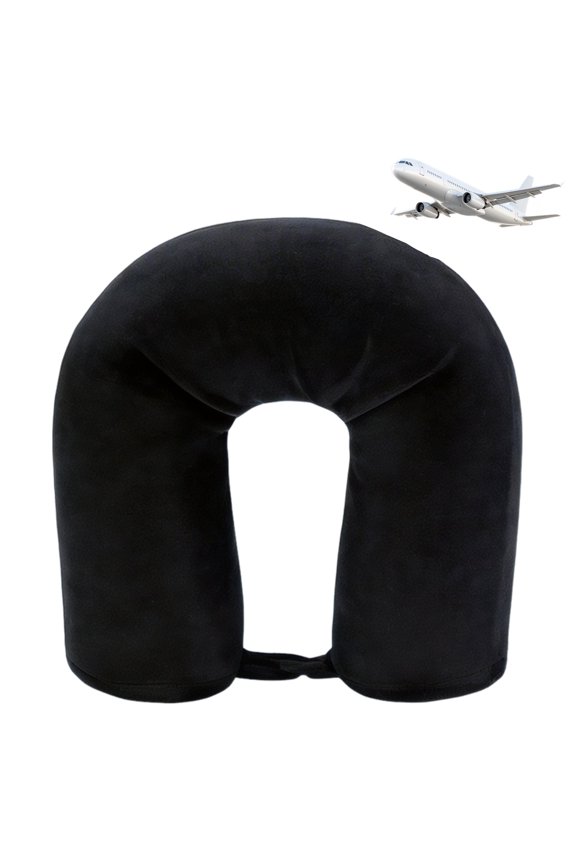 Free Form Travel Pillow, Travel Neck Pillow for Sleeping, Adjustable Memory Foam Travel Pillow for Neck Lumbar and Leg Support, Black