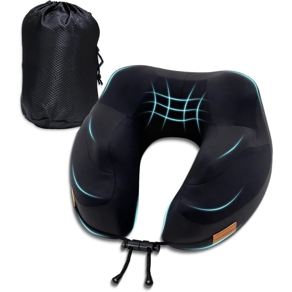 Travel Pillow for Airplane, Memory Foam Airplane Neck Pillow for Long Flight Sleeping, Soft, Comfort Portable Travel Neck Pillow for Flight, Drive, Work, Rest, with Storage Bag