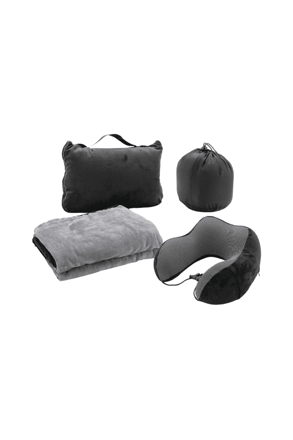 Travel Pillow and Blanket Set Premium 2 in 1 Airplane Pillow & Blanket Set Portable Memory Foam Neck Pillow Airplane & Soft Travel Blanket Airplane Compact with Bag