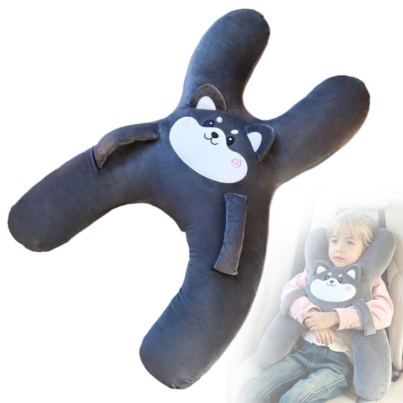 Travel Pillow,Car Pillows for Travel Animal-Themed,Car Seat Cushion with Safety Belt Protector,Back Seat Sleeping Hug U Shaped Shoulder Pillow Pad,Soft Animal‑Styled U‑Shaped Travel Car Head‑Rest